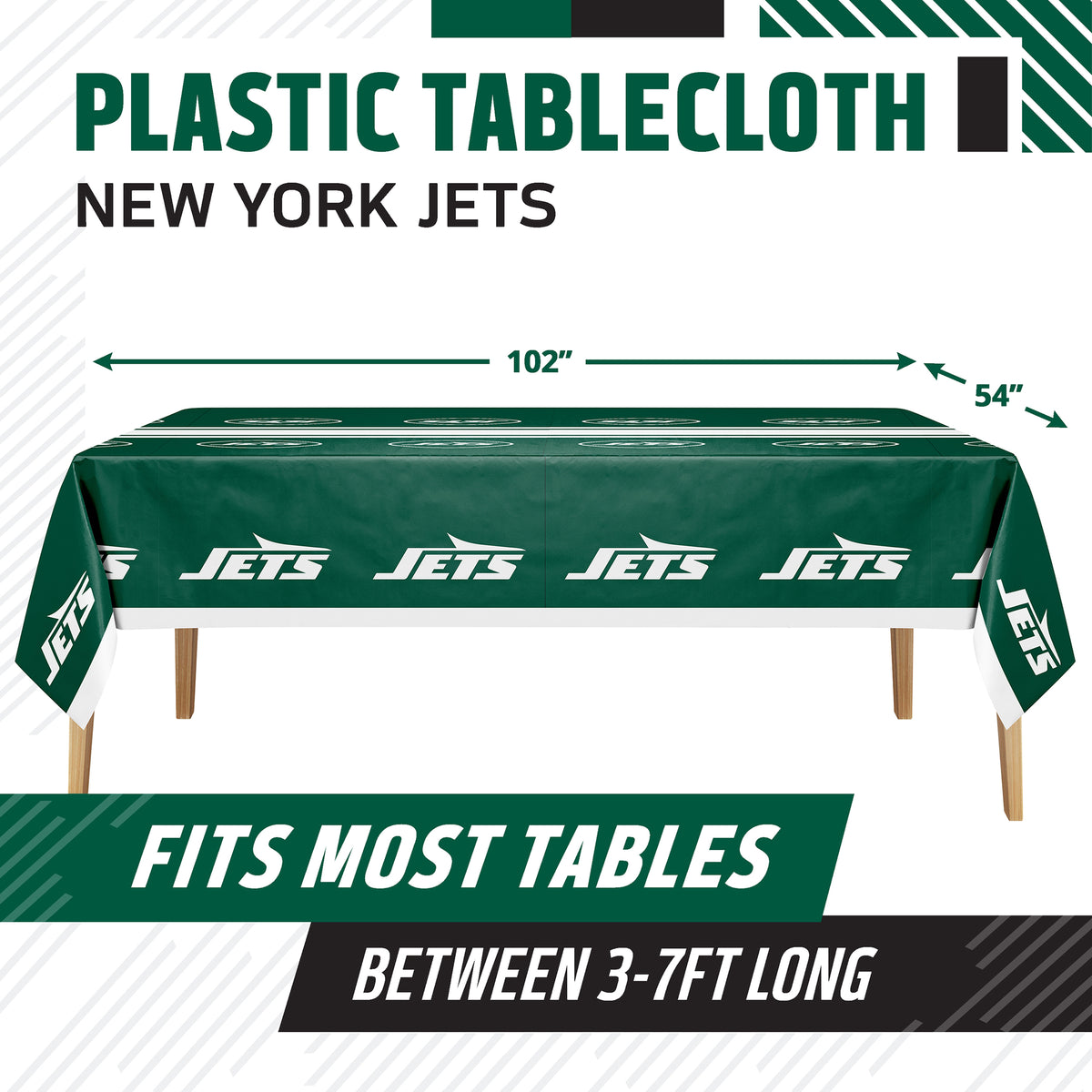 Officially Licensed New York Jets NFL Football Tablecloths 12 ct Bulk