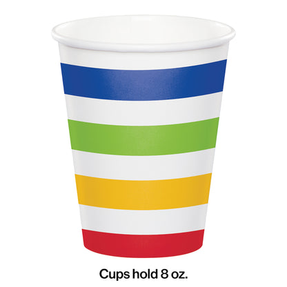 Multicolor Polka Dots and Stripes Paper Cups 96 ct