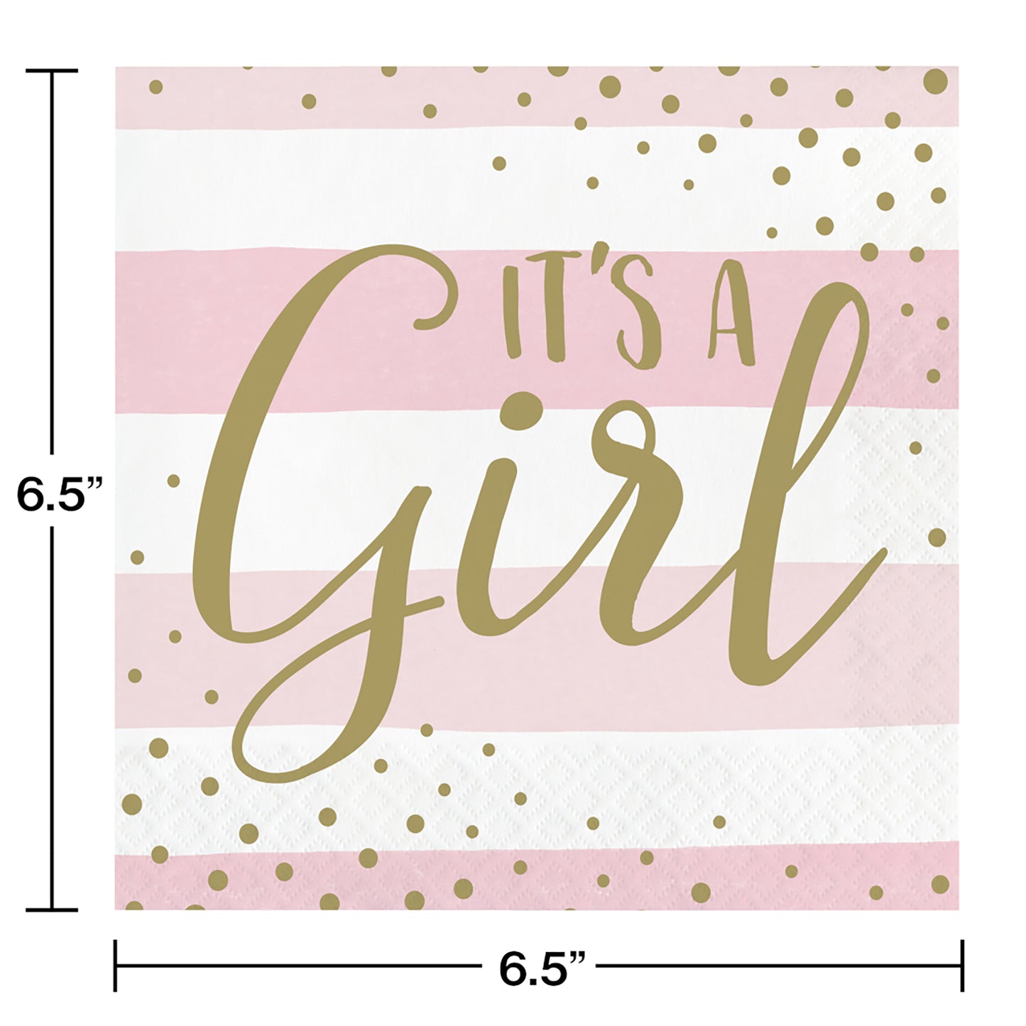 Pink and Gold Celebration It's a Girl Luncheon Napkins 192 ct