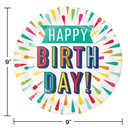 Birthday Burst Dinner Plates 96 ct