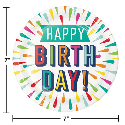 Birthday Burst Dessert Plates 96 ct
