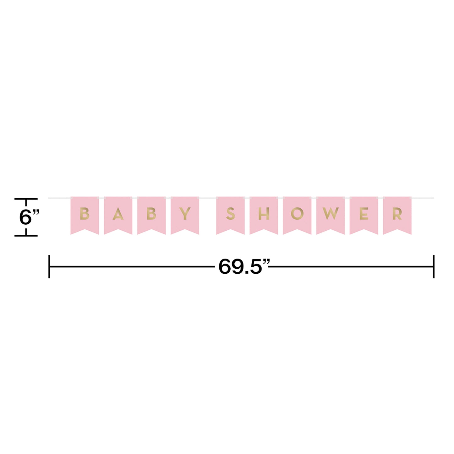 Pink and Gold Celebration Baby Shower Banners 12 ct
