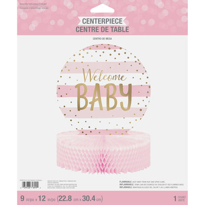 Pink and Gold Celebration Baby Shower Centerpieces 6 ct