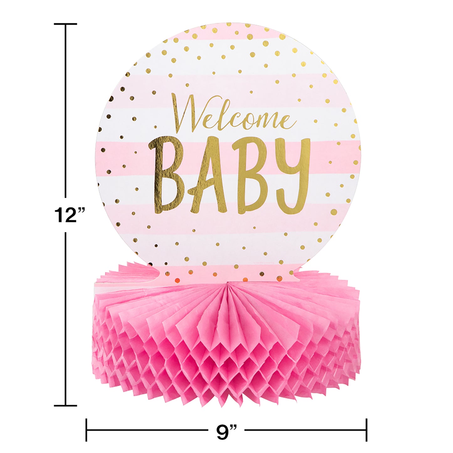 Pink and Gold Celebration Baby Shower Centerpieces 6 ct