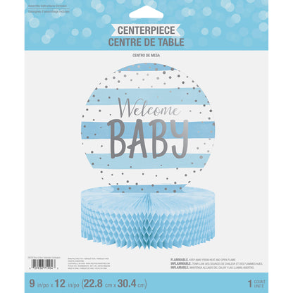 Blue and Silver Celebration Baby Shower Centerpieces 6 ct