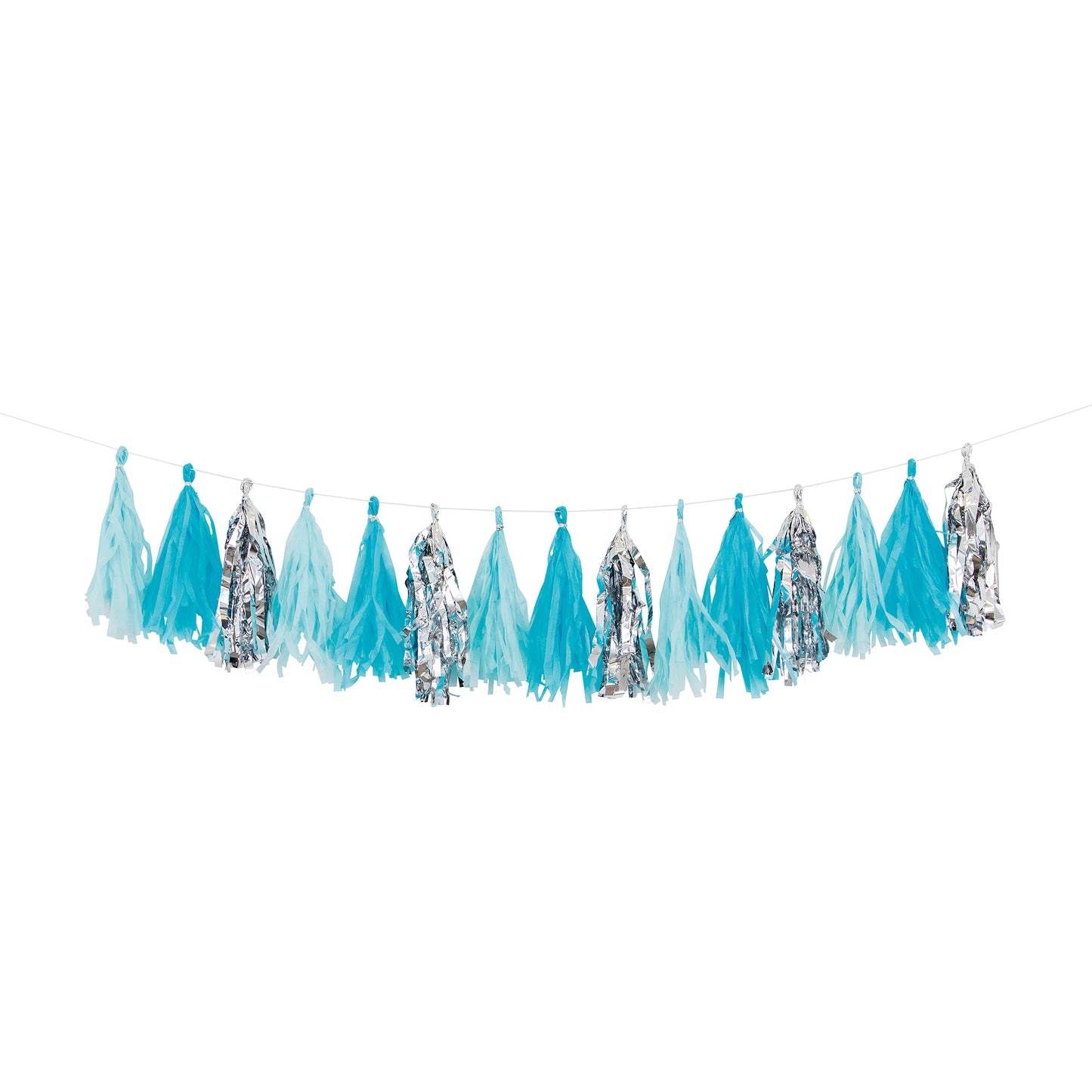 Blue and Silver Celebration Tassel Garland 6 ct