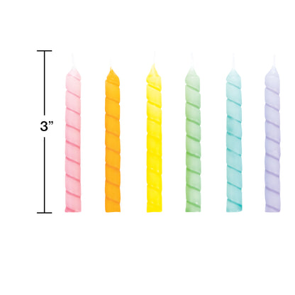 Pastel Large Spiral Candles 144 ct