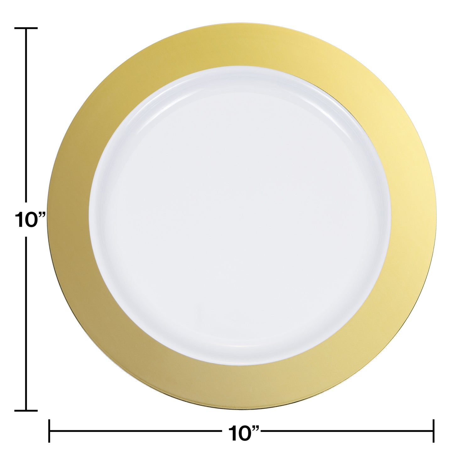 Gold Rim Plastic Banquet Plates 120 ct