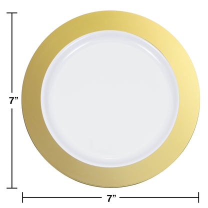 Gold Rim Plastic Dessert Plates 120 ct