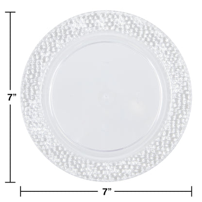 Clear Pebble Plastic Dessert Plates 120 ct