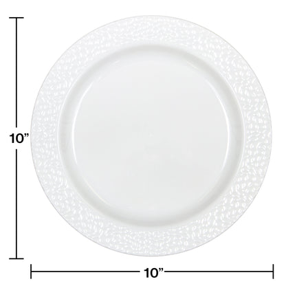 Pearl Pebble Plastic Banquet Plates 120 ct