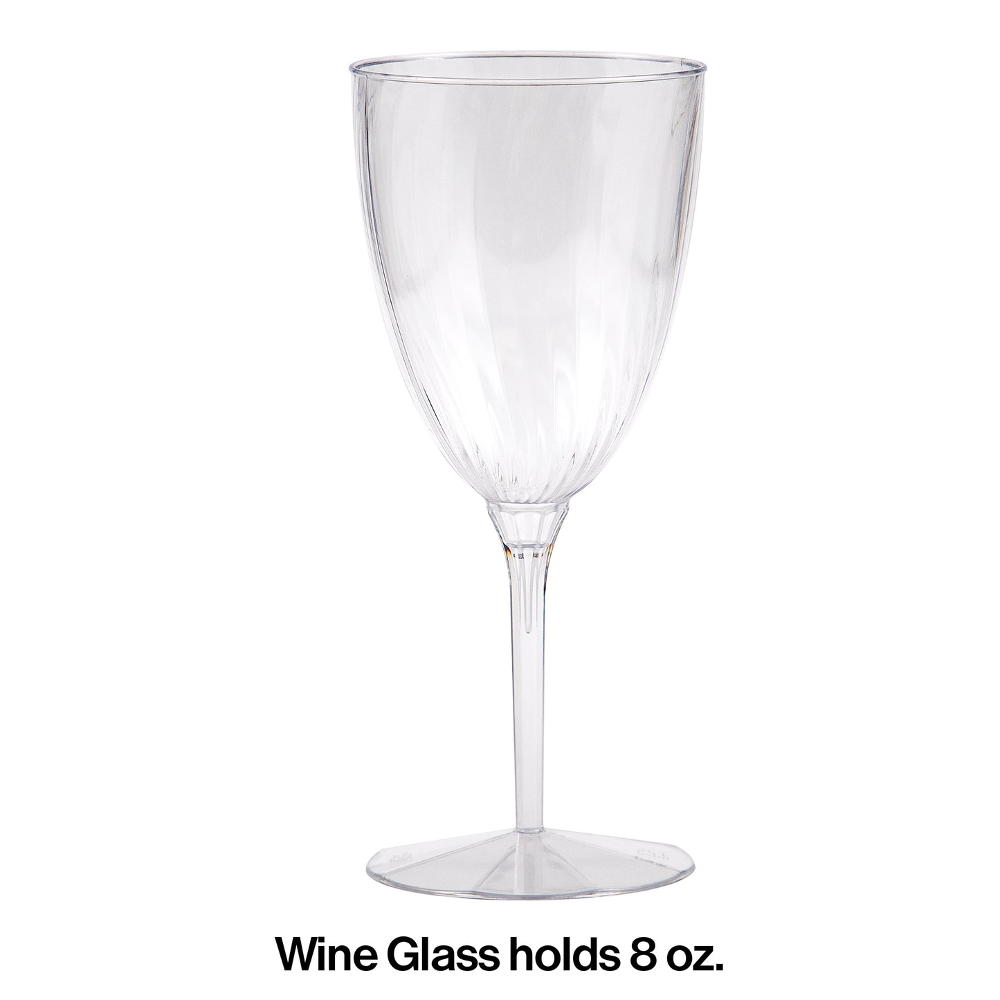 Clear 8 oz Plastic Wine Glasses 96 ct