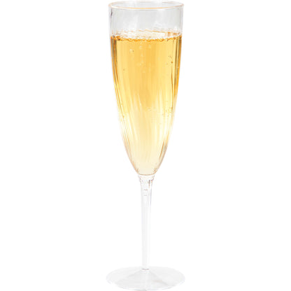 Clear 6 oz Plastic Champagne Glasses 96 ct