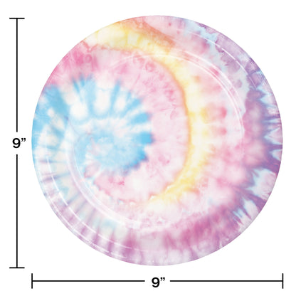Tie Dye Party Dinner Plates 96 ct
