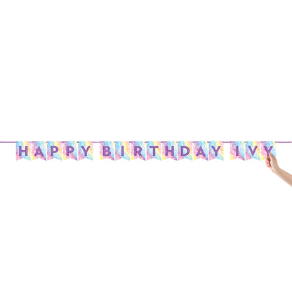 Tie Dye Party Happy Birthday Banners 12 ct