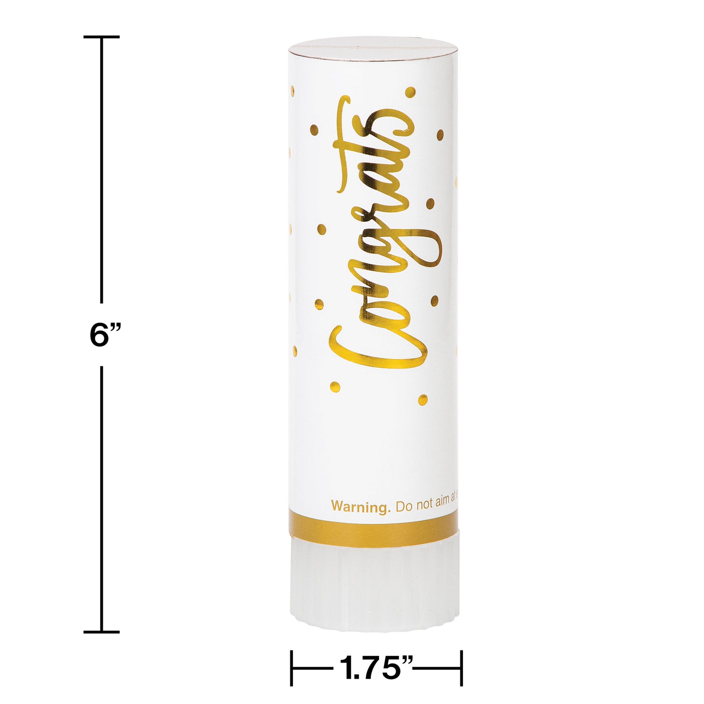White and Gold Wedding Confetti Cannons 48 ct