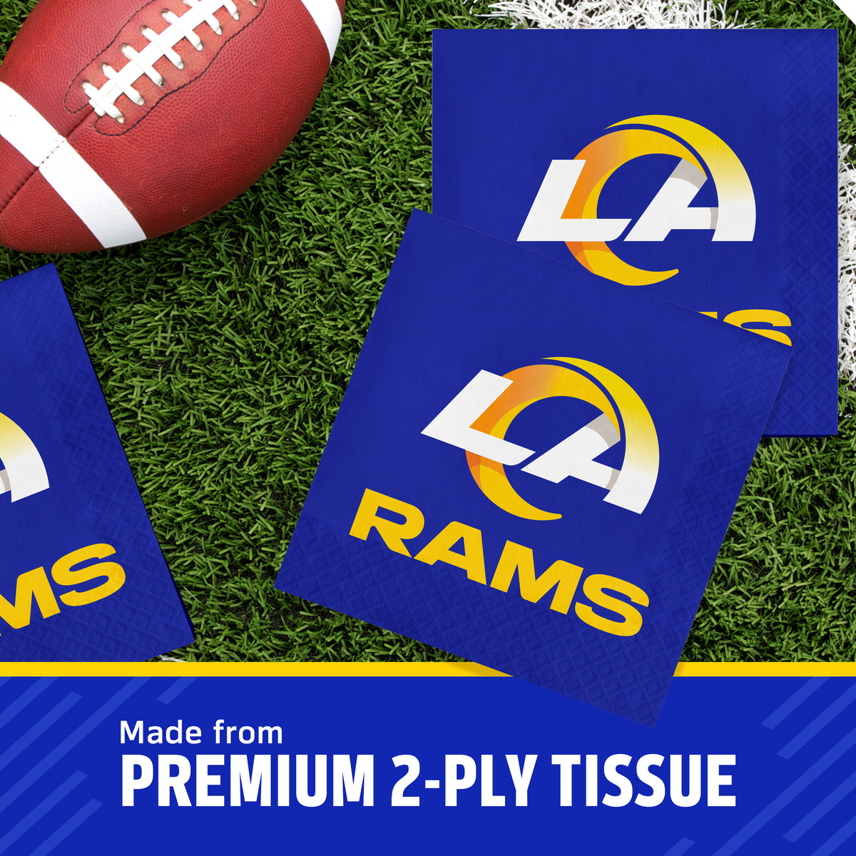 Officially Licensed Los Angeles Rams NFL Football Luncheon Napkins 192 ct Bulk
