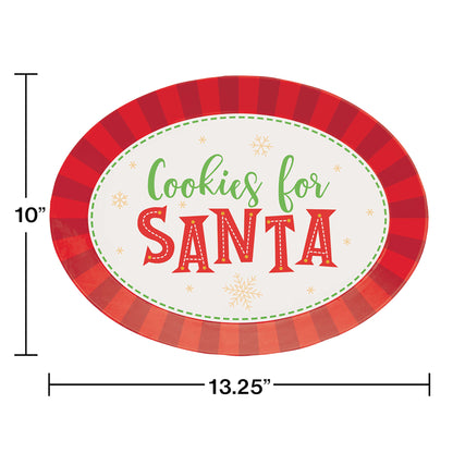 Cookies for Santa Oval Plastic Trays 12 ct