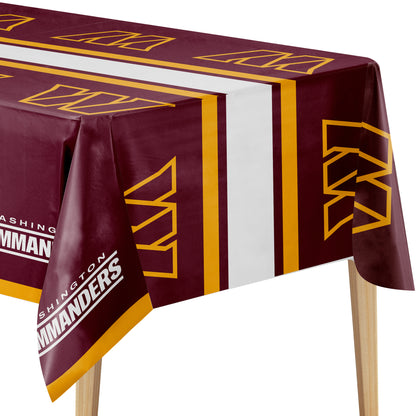 Officially Licensed Washington Commanders NFL Football Plastic Tablecloths 12 ct Bulk