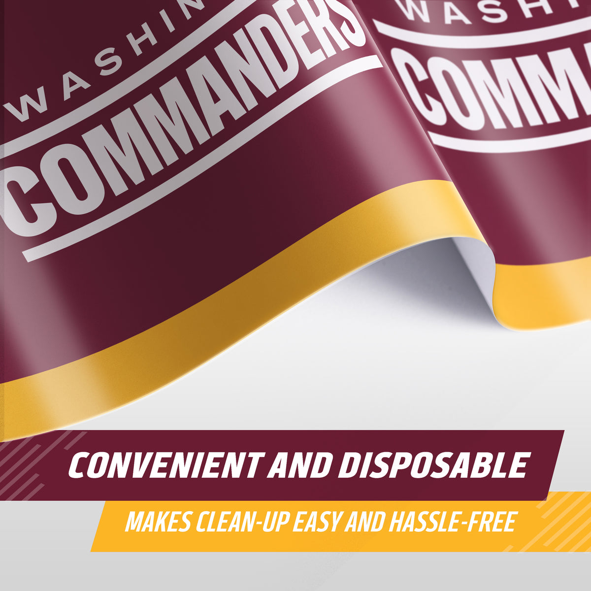 Officially Licensed Washington Commanders NFL Football Plastic Tablecloths 12 ct Bulk