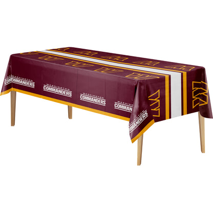 Officially Licensed Washington Commanders NFL Football Plastic Tablecloths 12 ct Bulk
