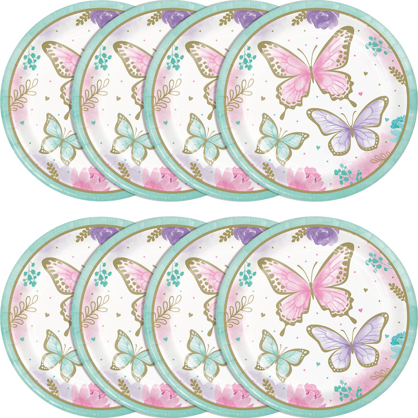 Golden Butterfly Dinner Plates 96 ct