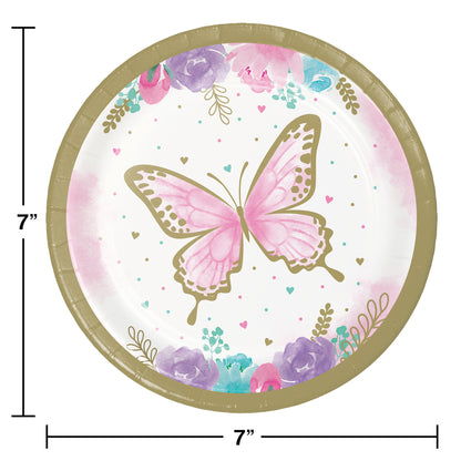 Golden Butterfly Dessert Plates 96 ct