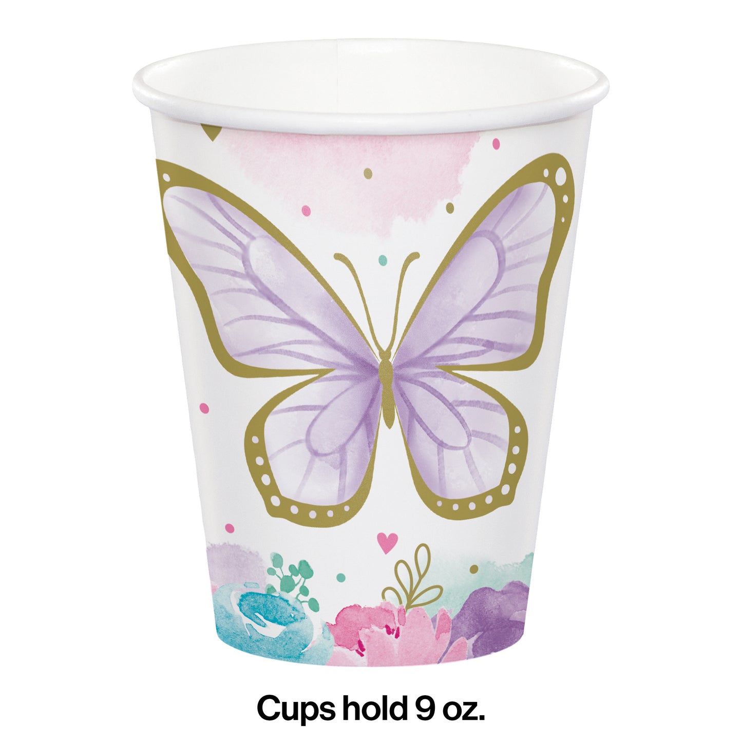 Golden Butterfly Paper Cups 96 ct
