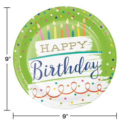 Festive Cake Happy Birthday Dinner Plates 96 ct