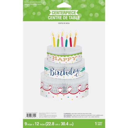 Festive Cake Happy Birthday Centerpieces 6 ct
