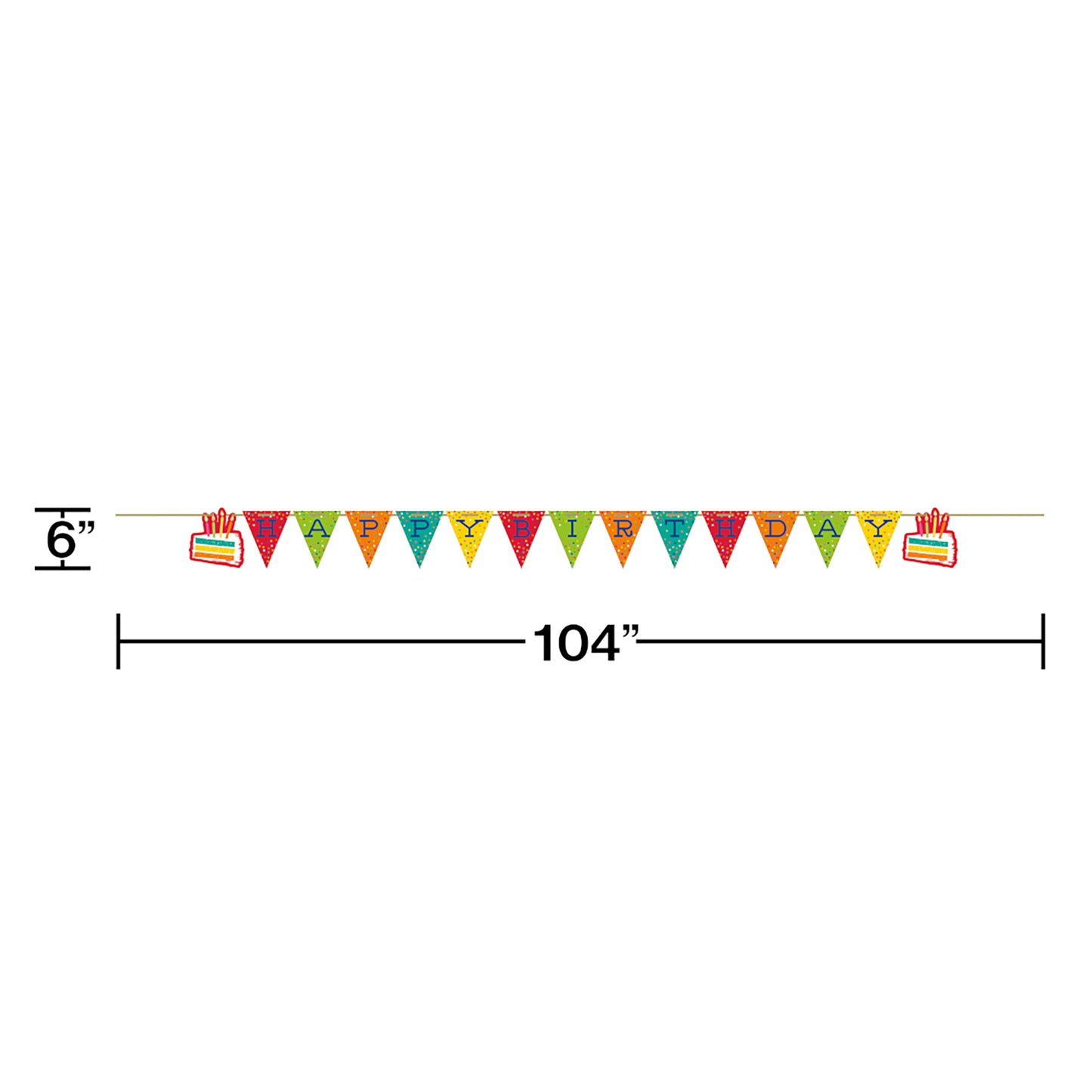Festive Cake Happy Birthday Banners 12 ct