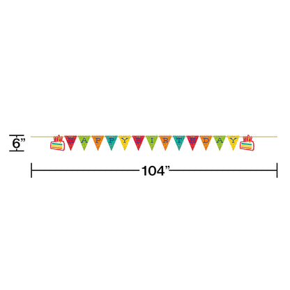 Festive Cake Happy Birthday Banners 12 ct