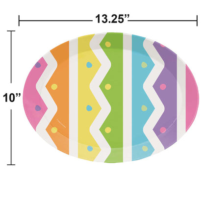 Bright Easter Egg Oval Plastic Trays 12 ct