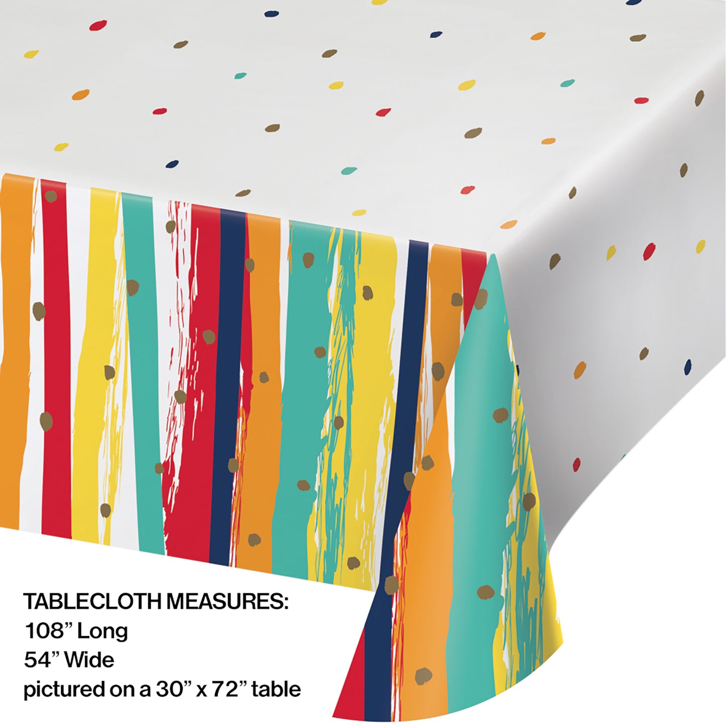 Birthday Stripes Paper Tablecloths 6 ct