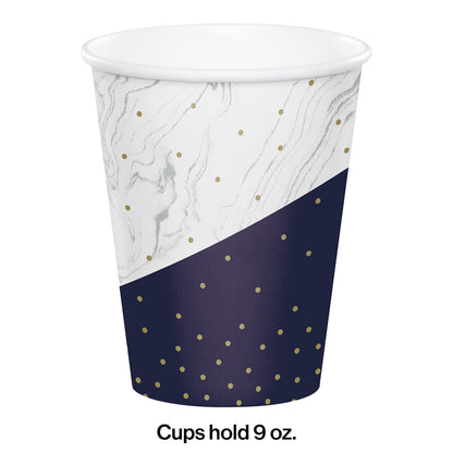 Navy and Gold Birthday Paper Cups 96 ct