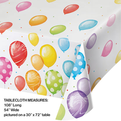 Balloon Bash Paper Tablecloths 6 ct