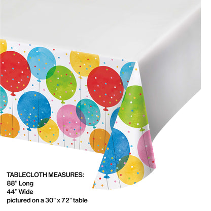 Birthday Confetti Balloons Plastic Tablecloths 12 ct
