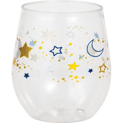 Starry Night Plastic Wine Glasses 6 ct