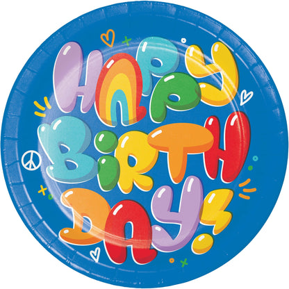 Bubbly Birthday Dinner Paper Plates 96 ct
