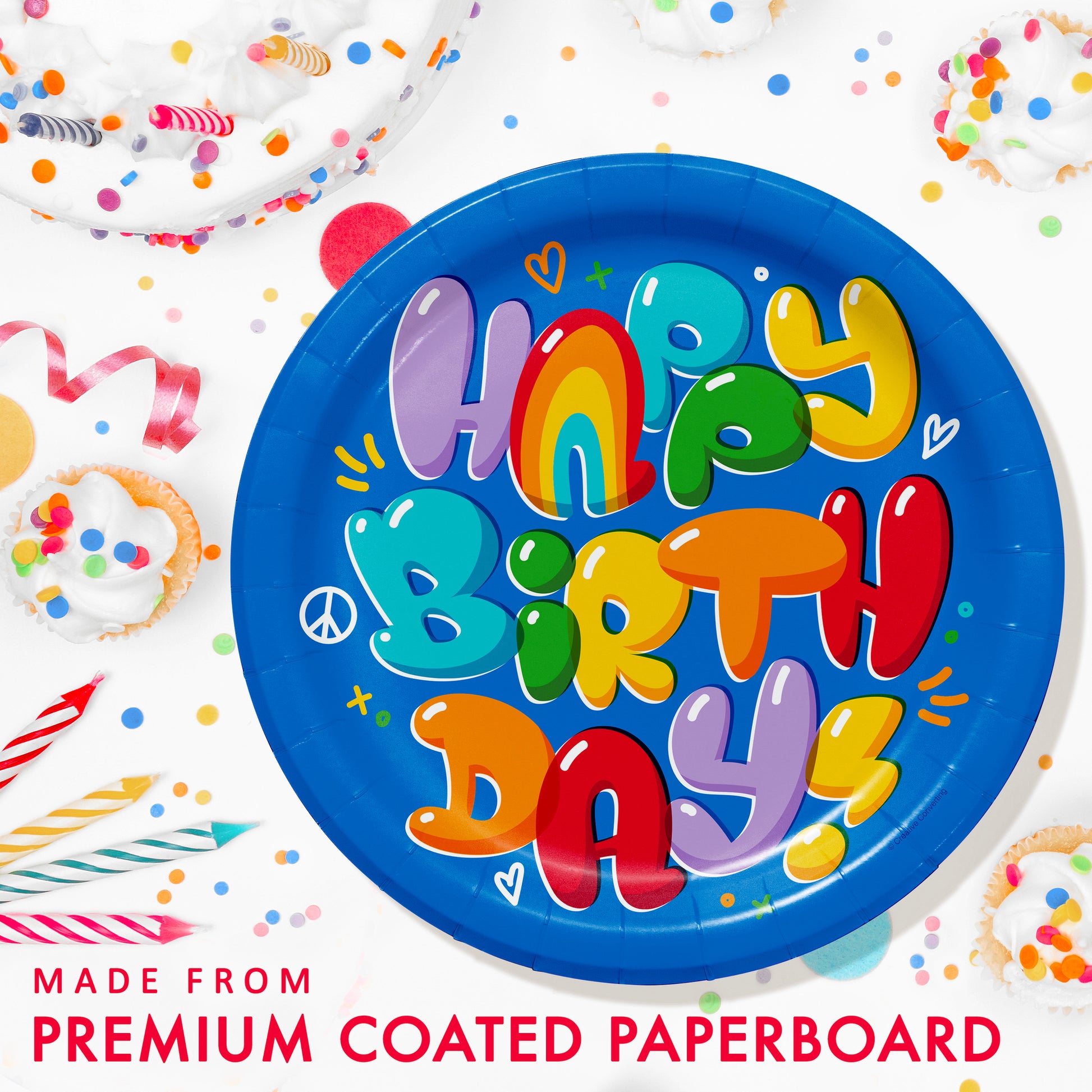 Bubbly Birthday Dinner Paper Plates 96 ct Feature Image
