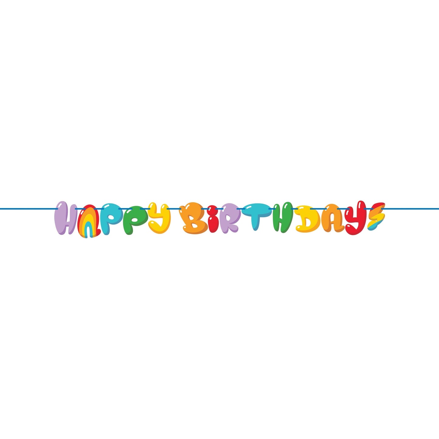 Bubbly Birthday Ribbon Banner 12 ct