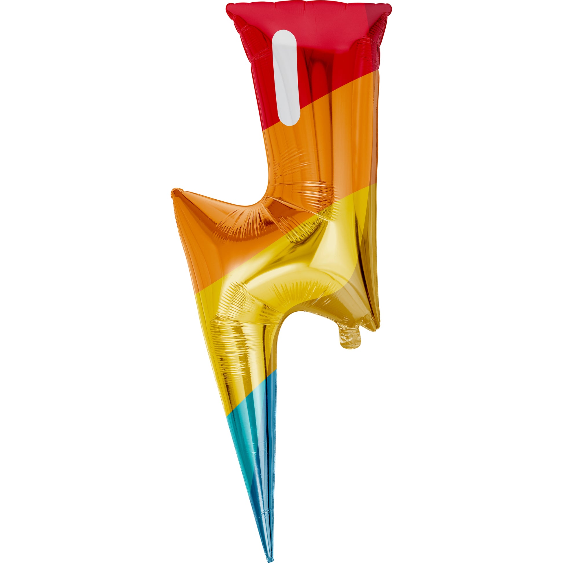 Rainbow Lightning Bolt Shaped Metallic Balloon 10 ct