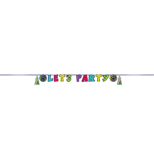 Graffiti Party "Let's Party" Banner with Tassels 12 ct