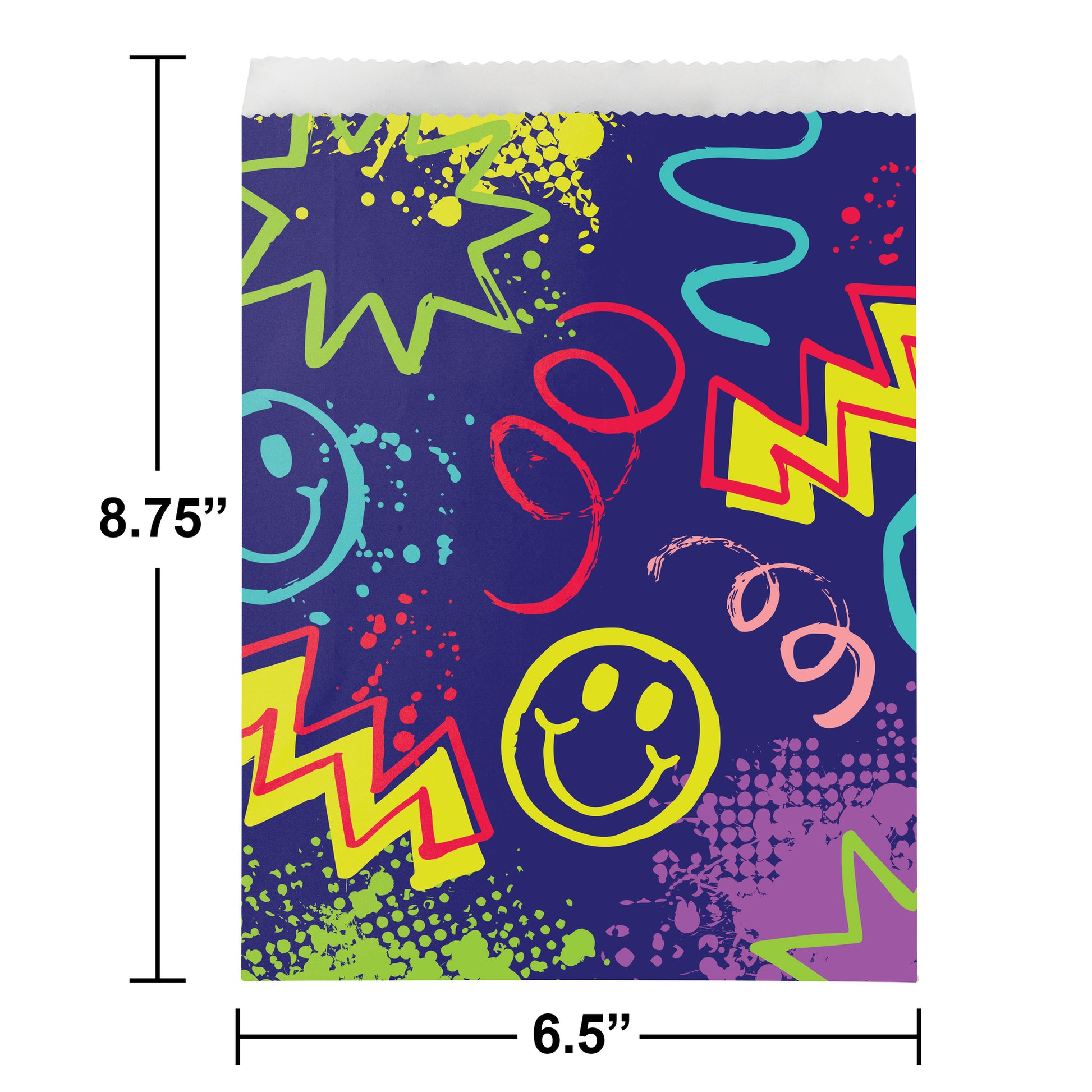 Graffiti Party Paper Treat Bags 96 ct Dimension Image