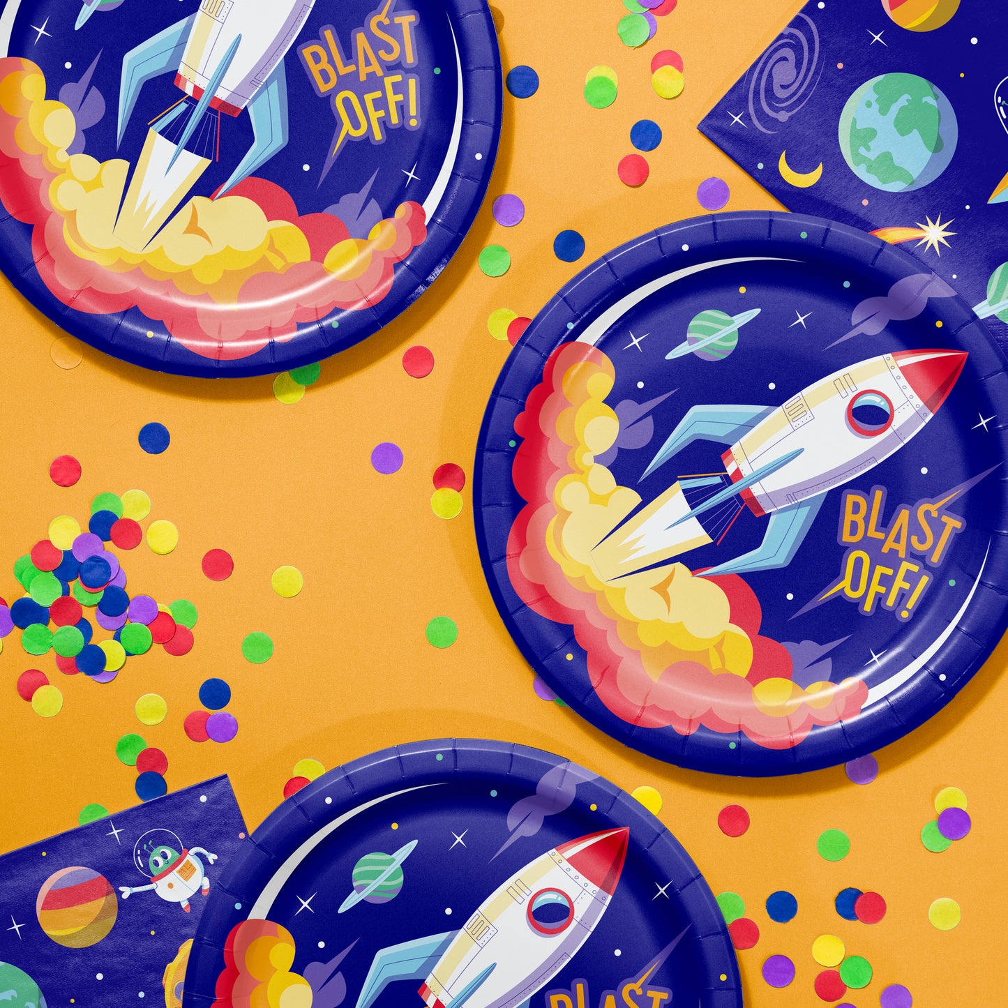 Space Adventures Dinner Paper Plates 96 ct Lifestyle Image