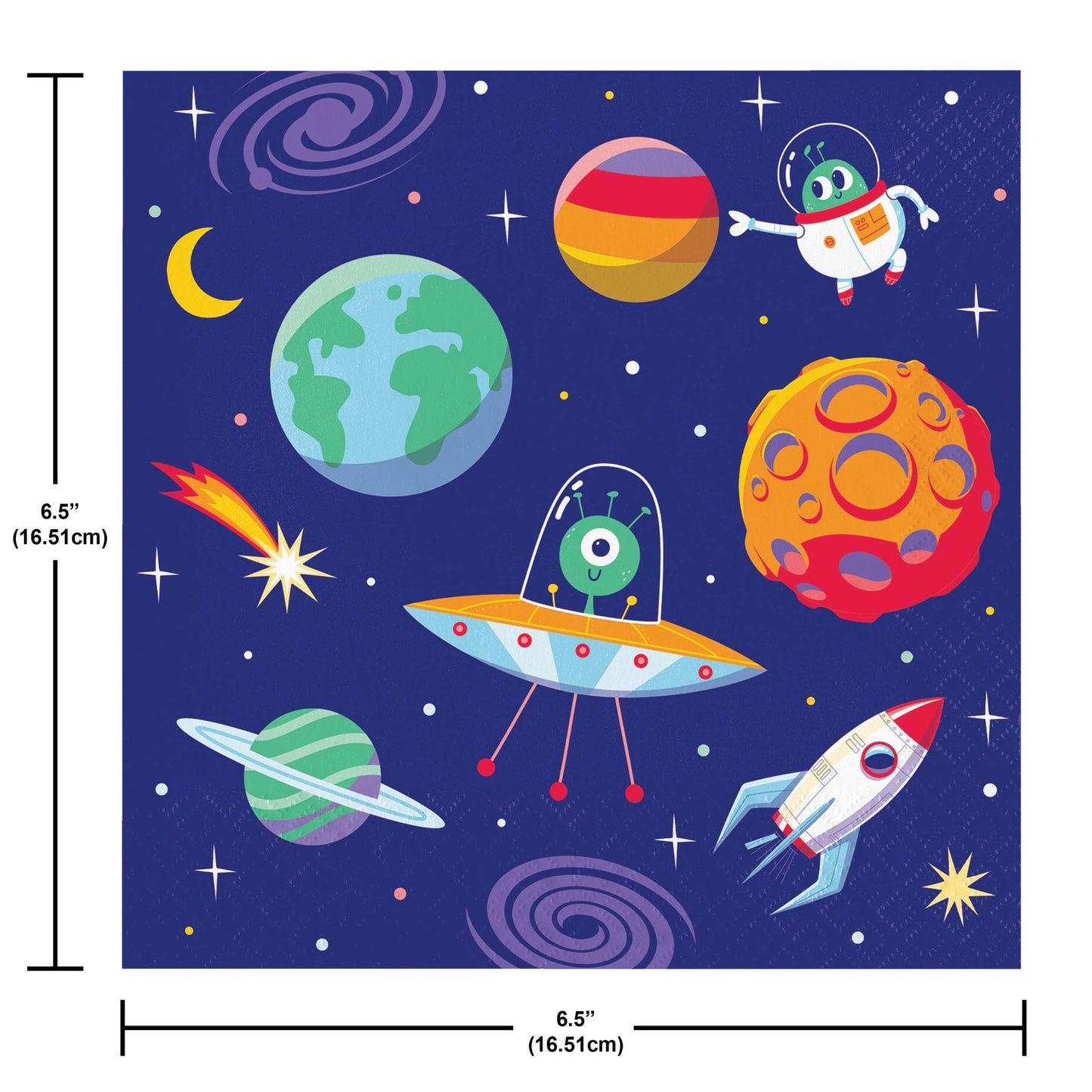 Space Adventures Luncheon Napkins 192 ct Dimension Image