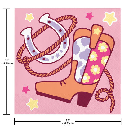 Boots and Bows Luncheon Napkins 192 ct Dimension Image