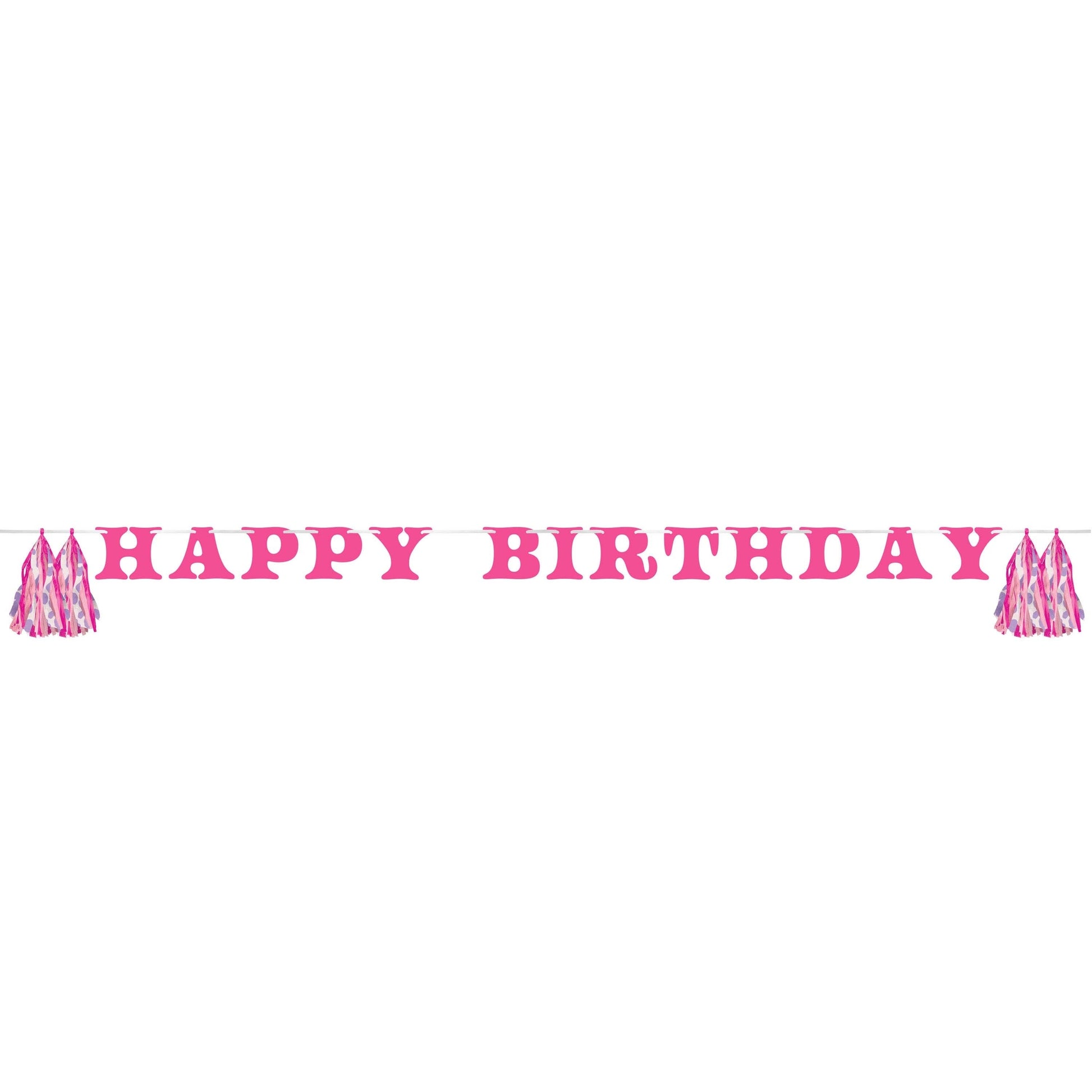 Boots and Bows Happy Birthday Banner with Tassels 12 ct