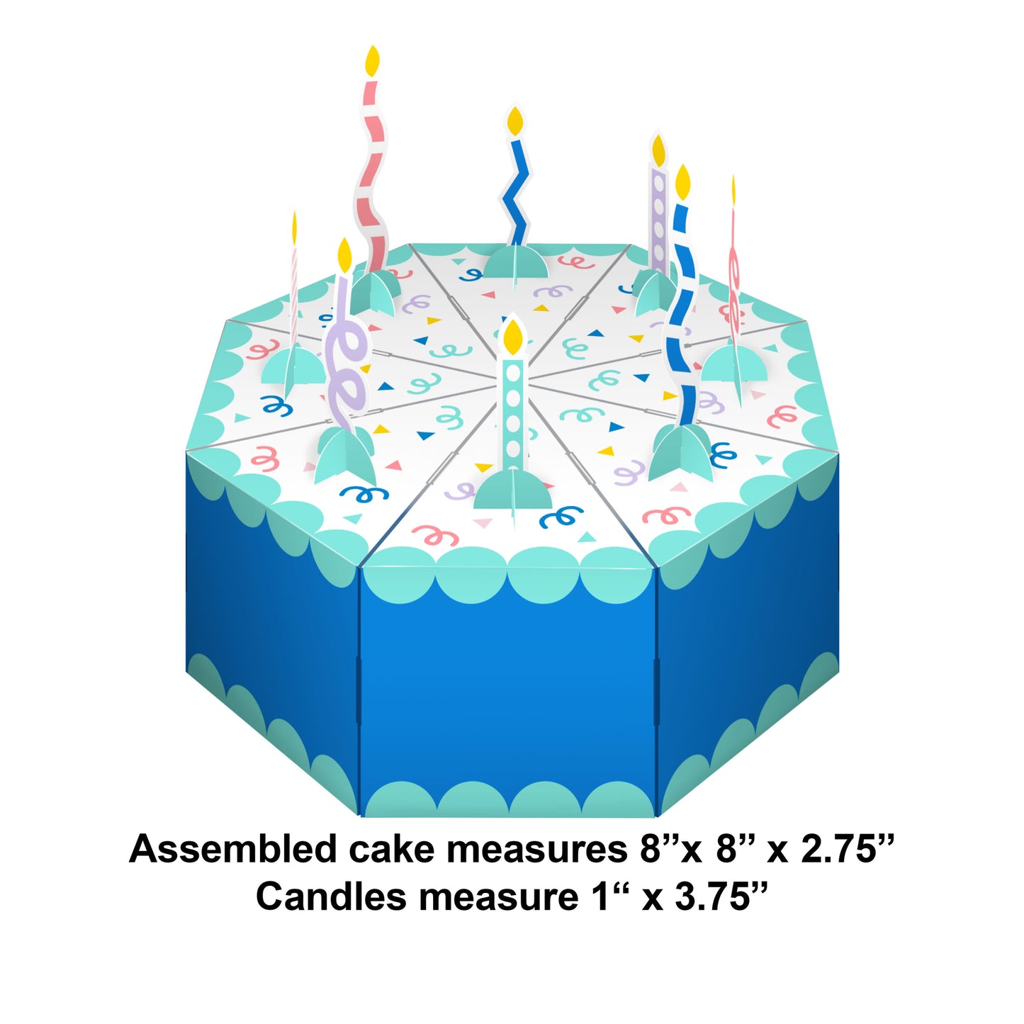 Party Patterns Cake Centerpiece with Favor Boxes 96 ct Dimension Image