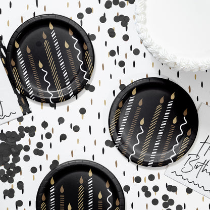 Golden Wishes Dessert Paper Plates 96 ct Lifestyle Image